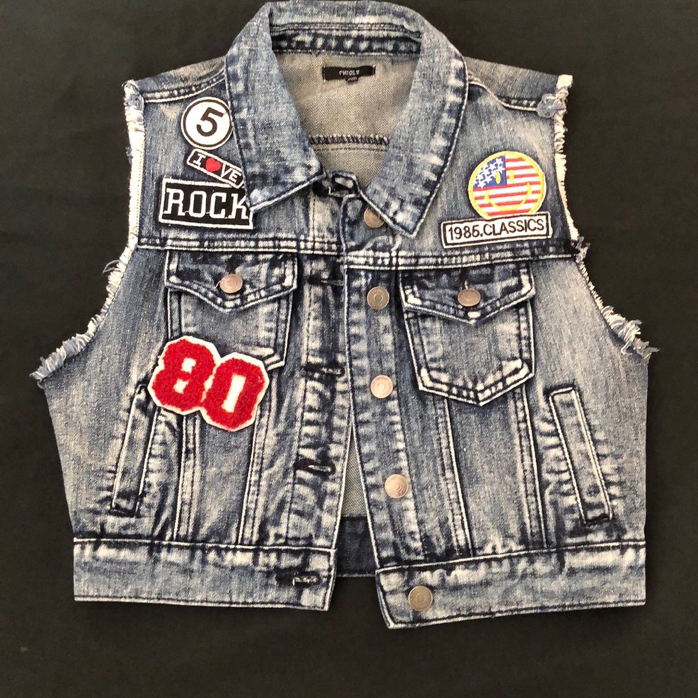 CHIQLE Patched girls denim VEST size M